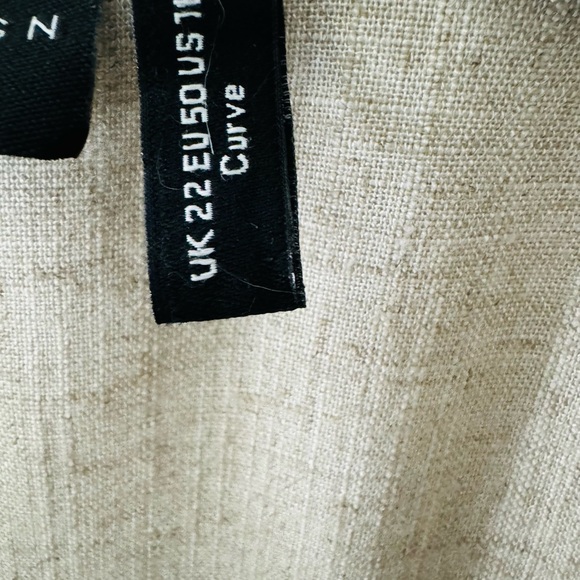 ASOS Design Linen Blend Button Down Women Shirt Dress Size 18 - Picture 6 of 8